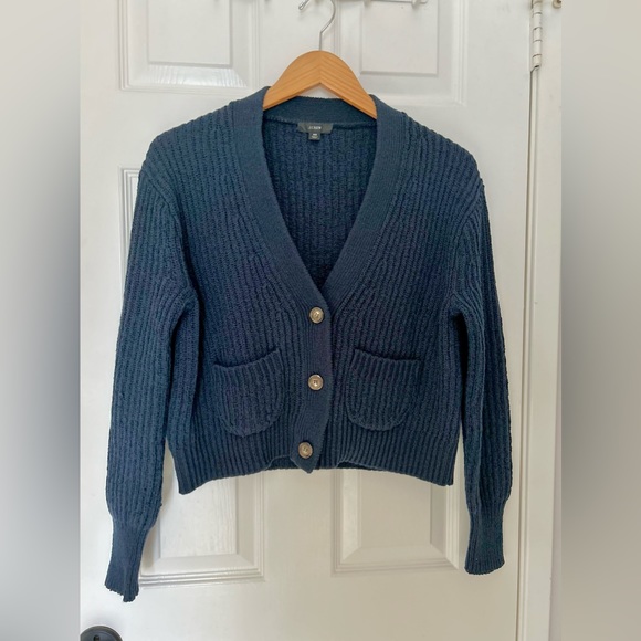 J Crew Cropped patch-pocket beach cardigan sweater - Picture 3 of 12